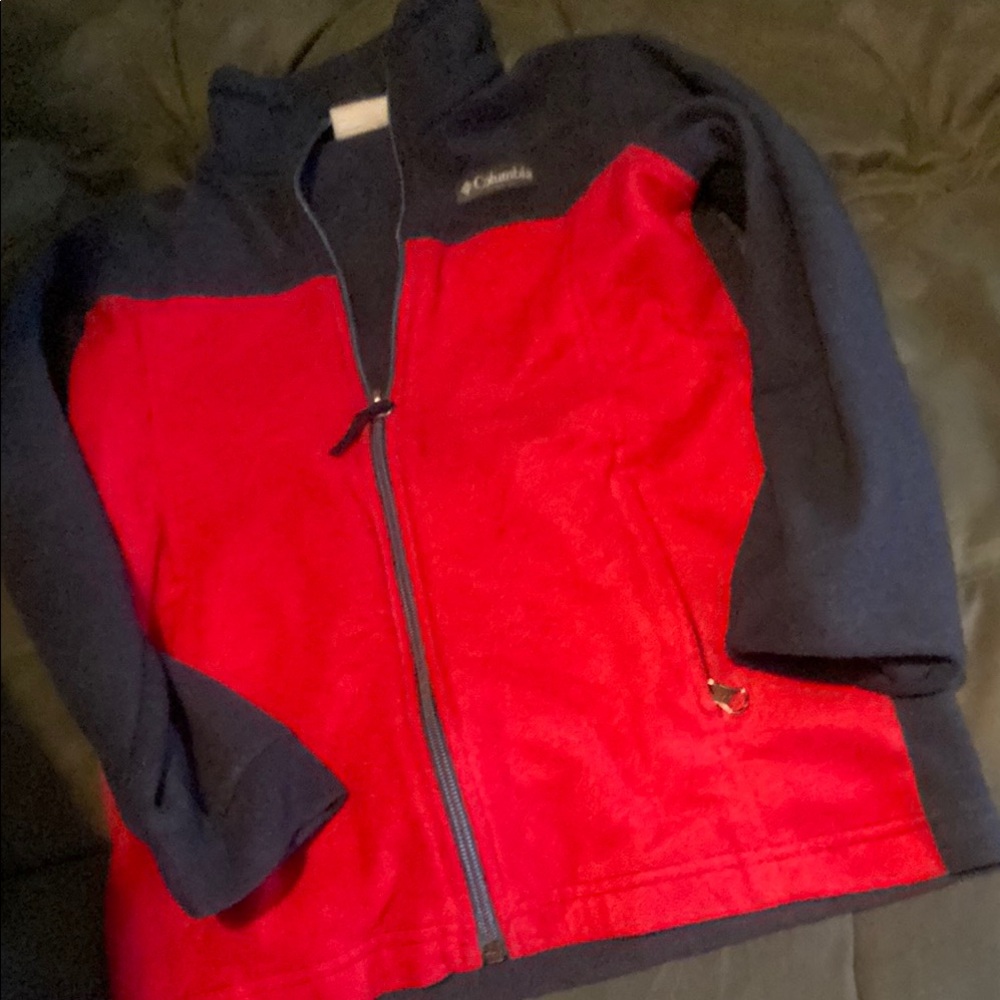 Columbia Kids' Vibrant Red and Navy Raincoat